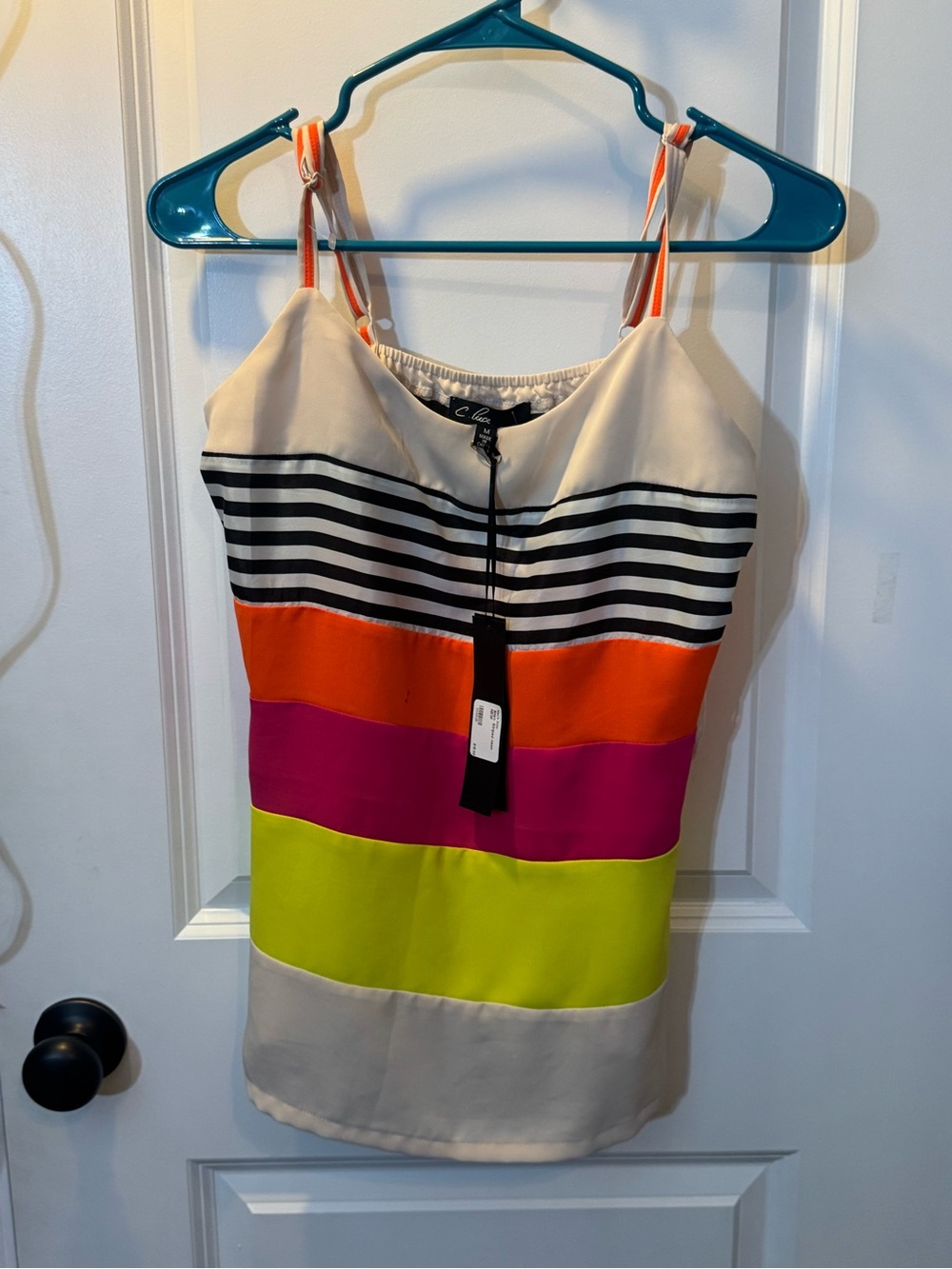 Striped Neon Colorblock Tank Top - Multicolor - Picture 2 of 4